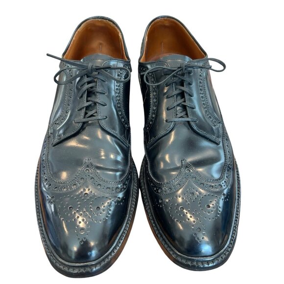 VTG Bass Black DuPont Corfam Brogue Longwing Wingtip V-Cleat Derby Shoe Men 12AA main image 5